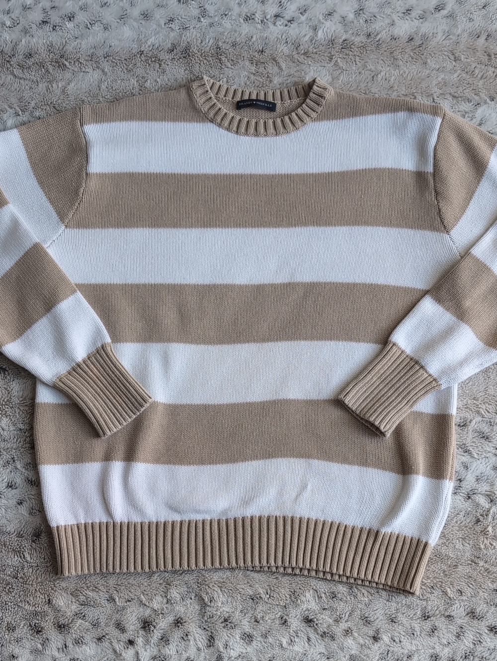 Brandy Melville Brianna Cotton Thick Stripe Oversized Sweater